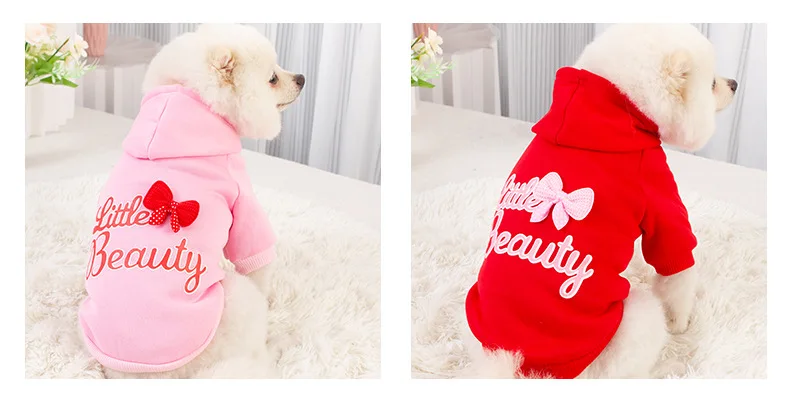 Autumn Winter Dog Clothes for Small Dogs Girls, Fleece Lined Dog Hoodies Sweater Puppy Sweatshirt Chihuahua Yorkie Apparel