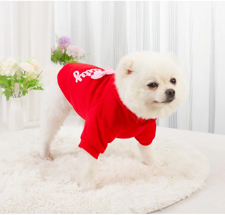 Autumn Winter Dog Clothes for Small Dogs Girls, Fleece Lined Dog Hoodies Sweater Puppy Sweatshirt Chihuahua Yorkie Apparel