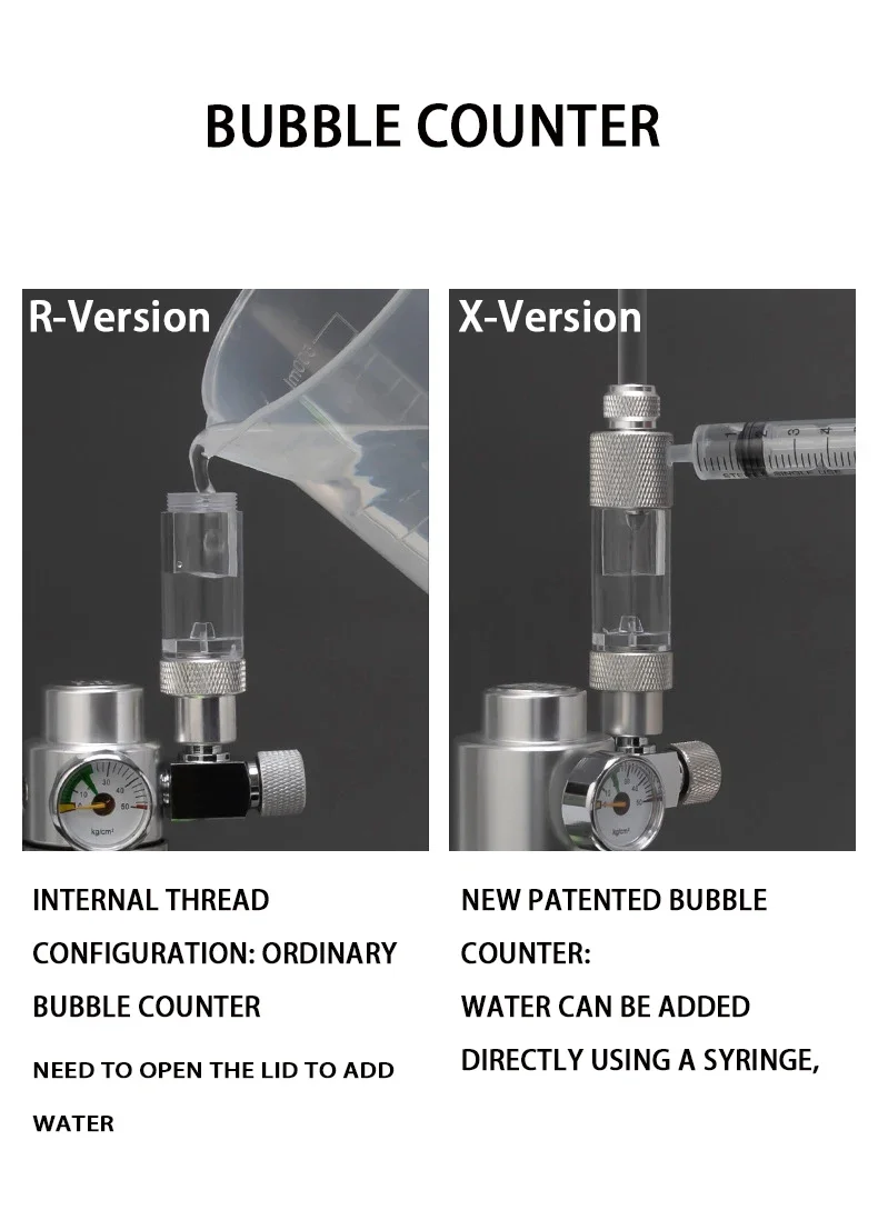 Aquarium CO2 Bubble Meter Water Injection Version CO2 Regulator Generator Reaction System Fish Tank CO2 Equipment Accessories