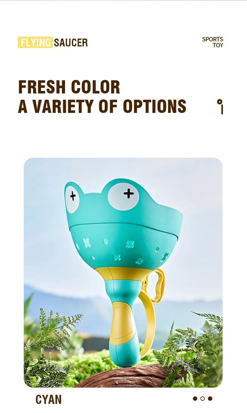 Puppy Flying Disc Launcher Frog Catches Toy Dog Doggy Outdoor Games Fly Disc Pull String Throw Catch Jump Toys for Pets
