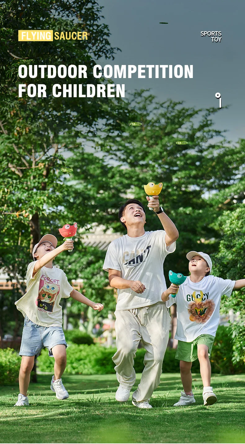 Puppy Flying Disc Launcher Frog Catches Toy Dog Doggy Outdoor Games Fly Disc Pull String Throw Catch Jump Toys for Pets