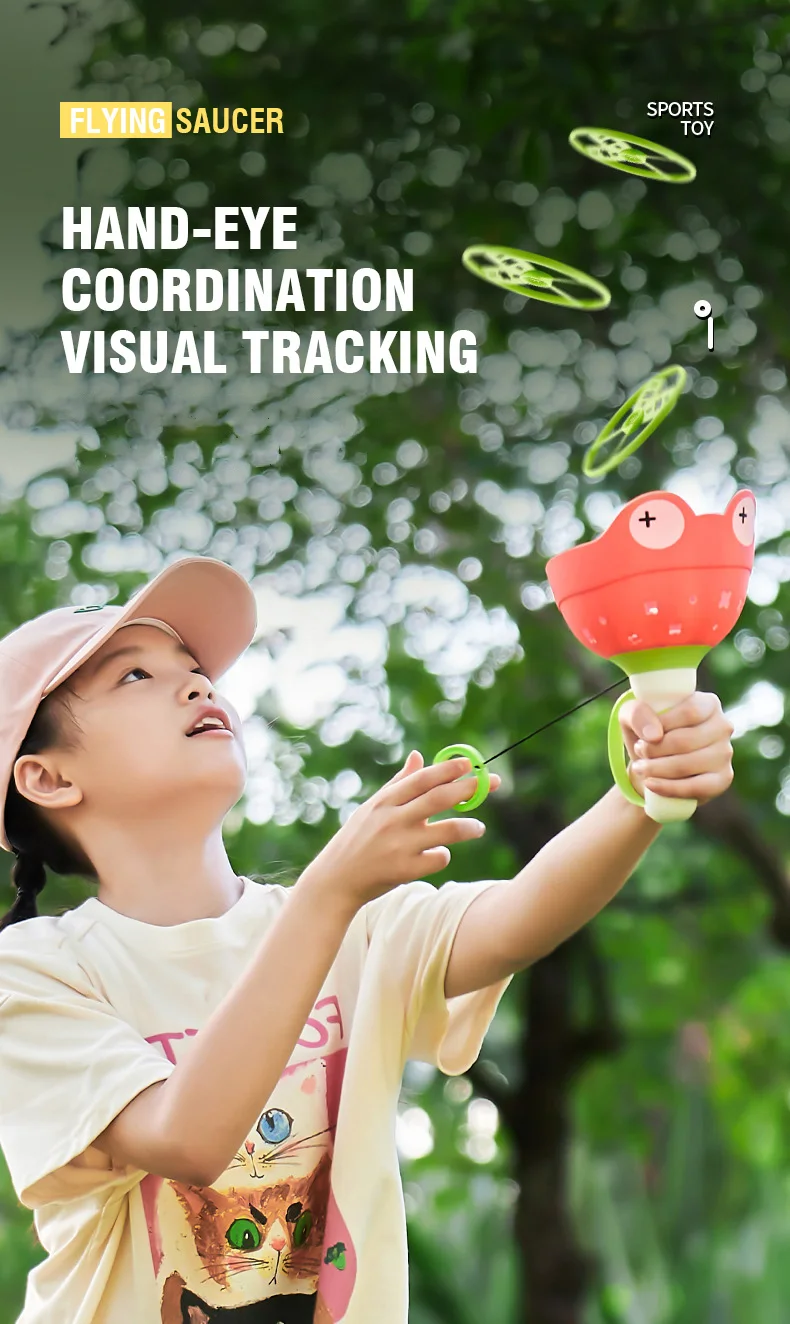 Puppy Flying Disc Launcher Frog Catches Toy Dog Doggy Outdoor Games Fly Disc Pull String Throw Catch Jump Toys for Pets