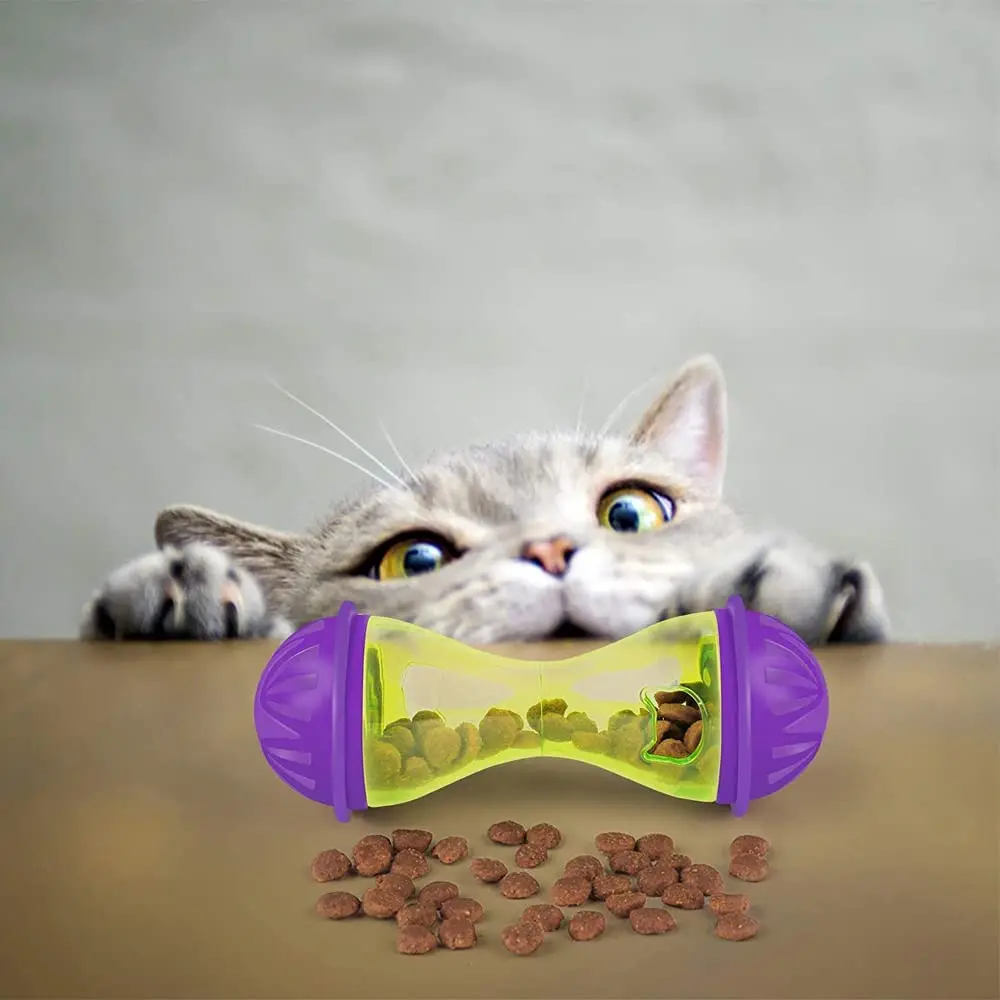 Cat Mice Food Tumbler Cat Food Toy Ball Interactive Cat Food Feeder Leak Food Interesting Plastic Cat Food Dispenser Treat Toy