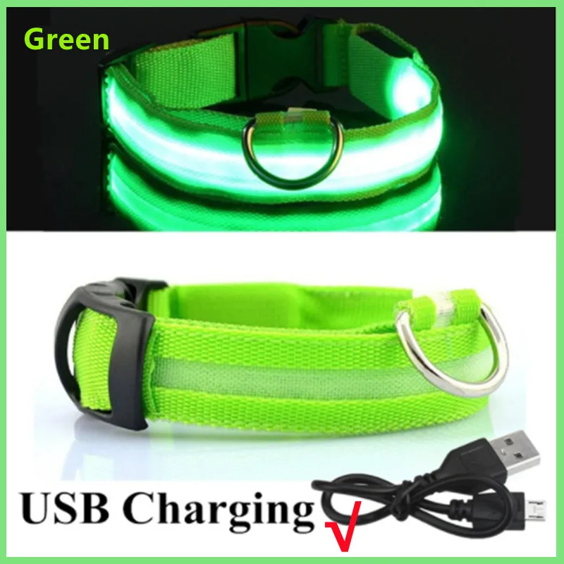 LED Luminous Collar Adjustable Glowing Dog Collar USB Rechargea Flashing Anti-Lost/Avoid Car Accident Collar Dogs Pet Products