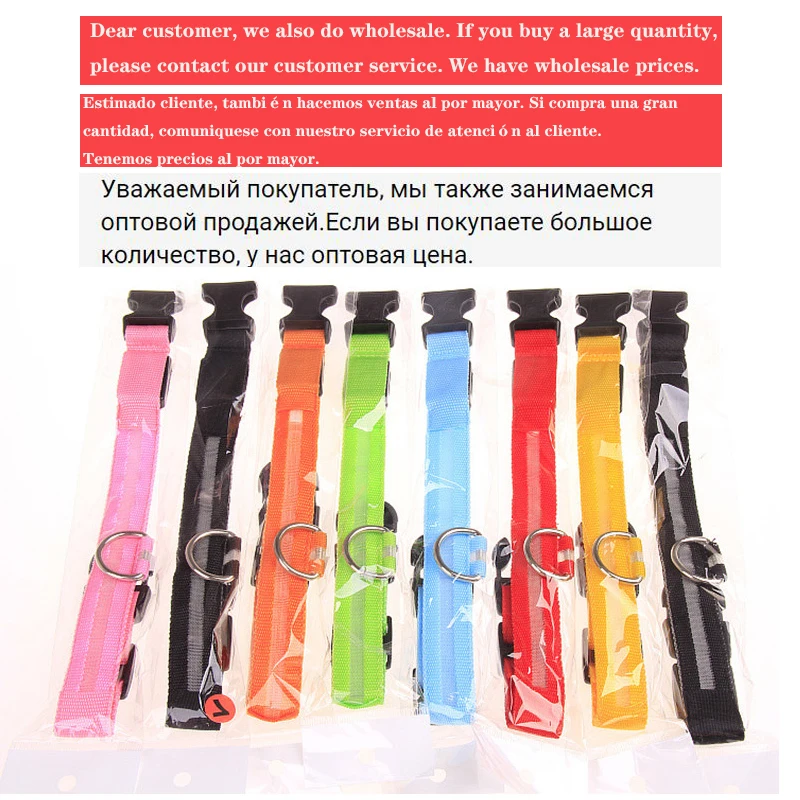 LED Luminous Collar Adjustable Glowing Dog Collar USB Rechargea Flashing Anti-Lost/Avoid Car Accident Collar Dogs Pet Products