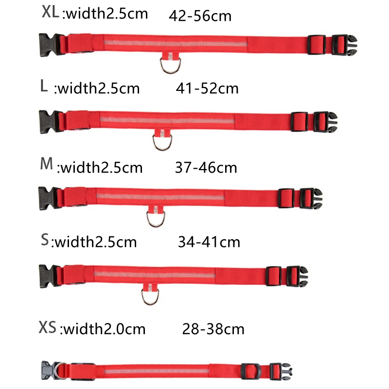 LED Luminous Collar Adjustable Glowing Dog Collar USB Rechargea Flashing Anti-Lost/Avoid Car Accident Collar Dogs Pet Products
