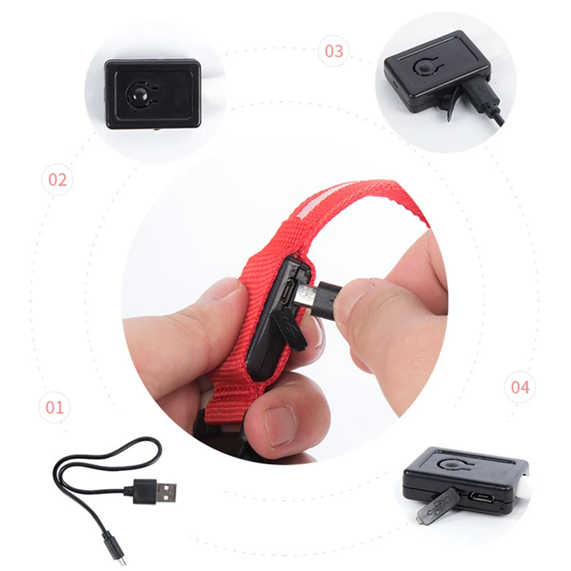 LED Luminous Collar Adjustable Glowing Dog Collar USB Rechargea Flashing Anti-Lost/Avoid Car Accident Collar Dogs Pet Products