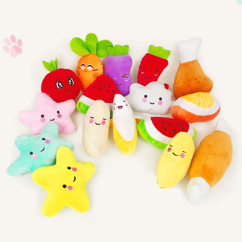 Plush Pet Chew Toys for Small Dogs Cats Squeak Squeaker Puppy Dog Toy Chihuahua Yorkies Accessories Supplies Zabawki Dla Psa