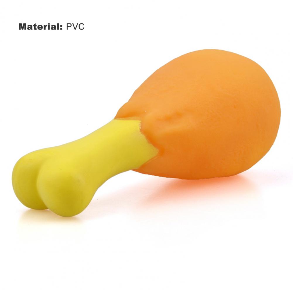 Chicken Leg Puppy Toy Elastic Interactive Toy PVC Squeaky Rubber Pet Dog Toy With Squeaky Sound For Aggressive Chewers For Home