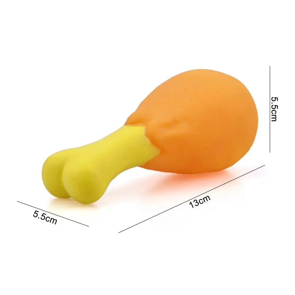 Chicken Leg Puppy Toy Elastic Interactive Toy PVC Squeaky Rubber Pet Dog Toy With Squeaky Sound For Aggressive Chewers For Home