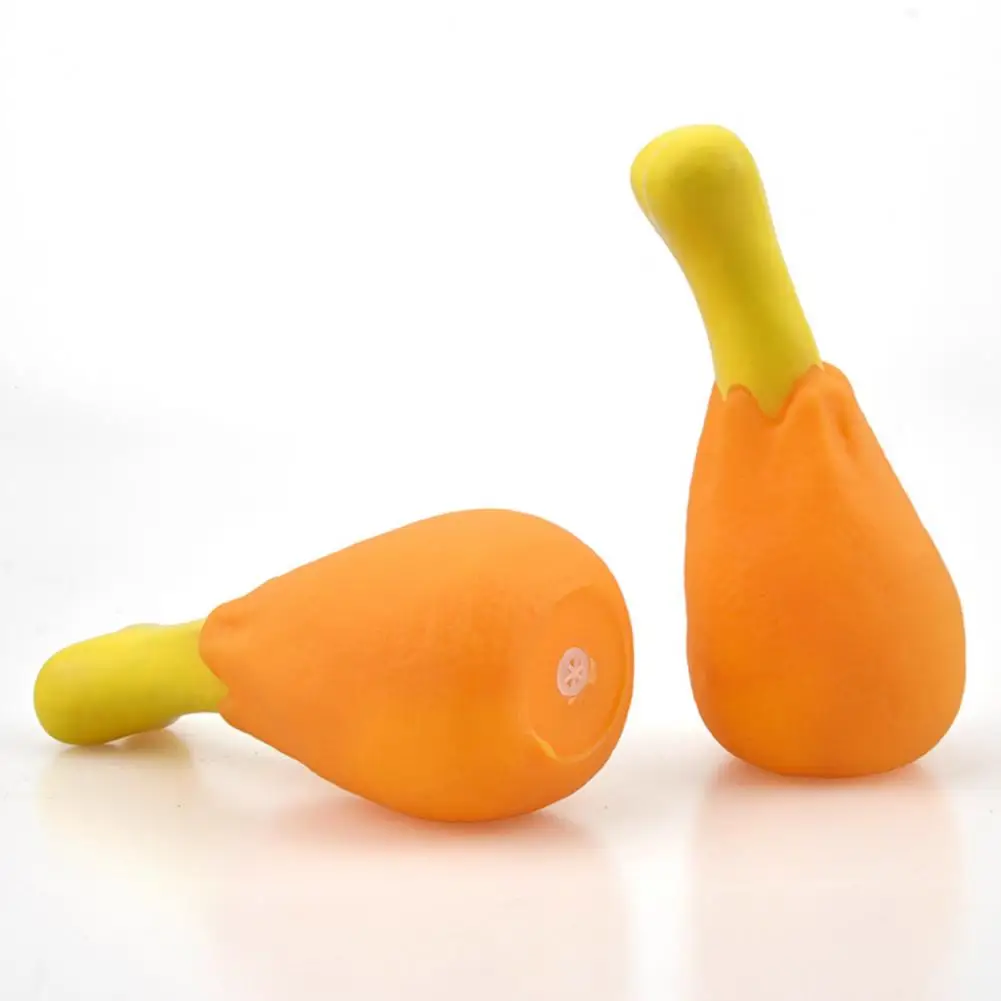 Chicken Leg Puppy Toy Elastic Interactive Toy PVC Squeaky Rubber Pet Dog Toy With Squeaky Sound For Aggressive Chewers For Home