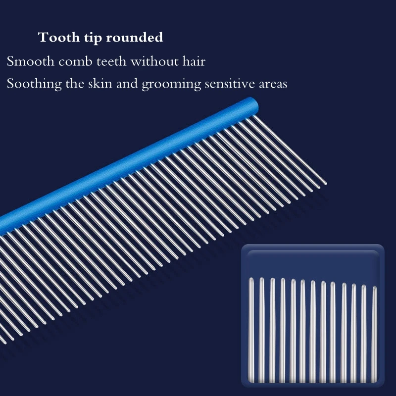 16/19/22cm Stainless Steel Pet Beauty Styling Comb Dog Grooming Combs Long Thick Hair Fur Removal Brush Pet Dog Grooming Combs