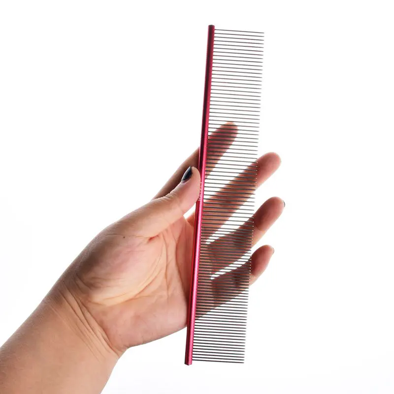 16/19/22cm Stainless Steel Pet Beauty Styling Comb Dog Grooming Combs Long Thick Hair Fur Removal Brush Pet Dog Grooming Combs