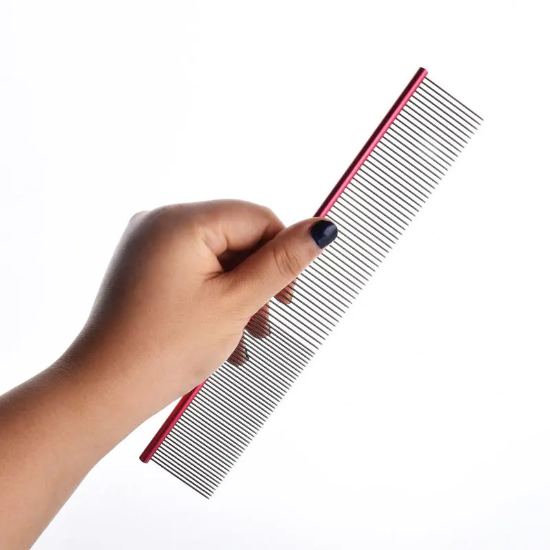 16/19/22cm Stainless Steel Pet Beauty Styling Comb Dog Grooming Combs Long Thick Hair Fur Removal Brush Pet Dog Grooming Combs