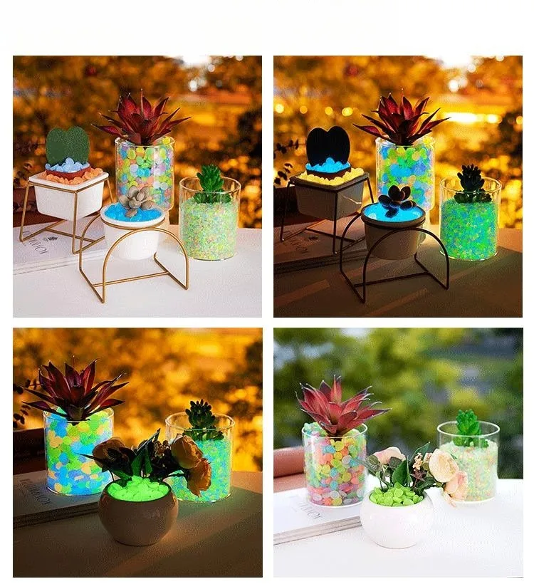 50/100Pcs Artificial Noctilucent Stone with Colorful Luminescence Aquarium Fish Tank Landscaping Vase Sidewalk Decoration