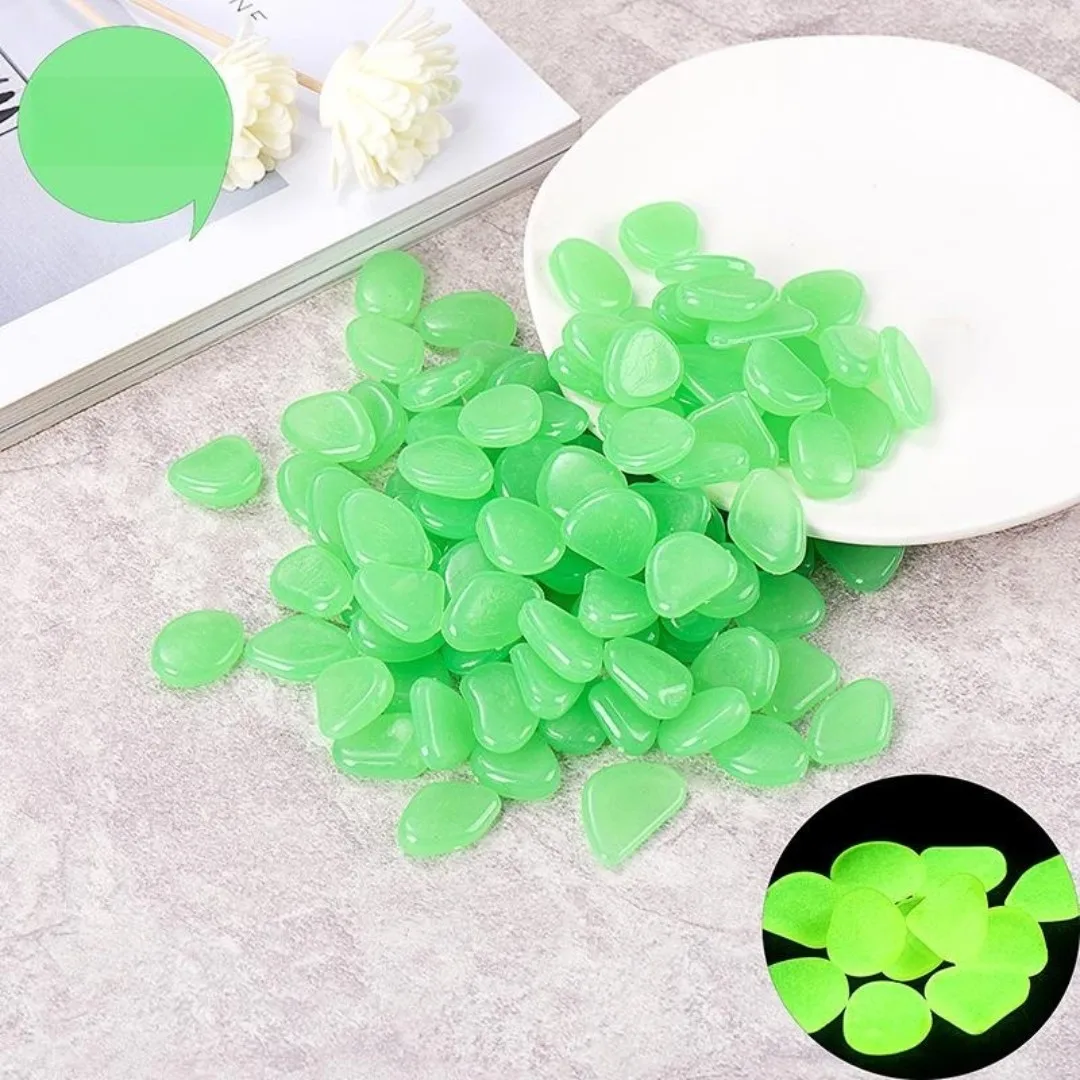 50/100Pcs Artificial Noctilucent Stone with Colorful Luminescence Aquarium Fish Tank Landscaping Vase Sidewalk Decoration