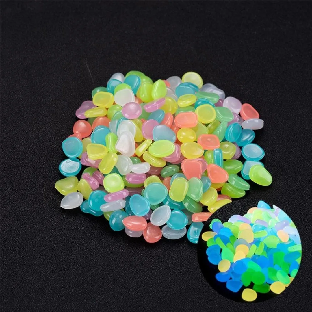 50/100Pcs Artificial Noctilucent Stone with Colorful Luminescence Aquarium Fish Tank Landscaping Vase Sidewalk Decoration