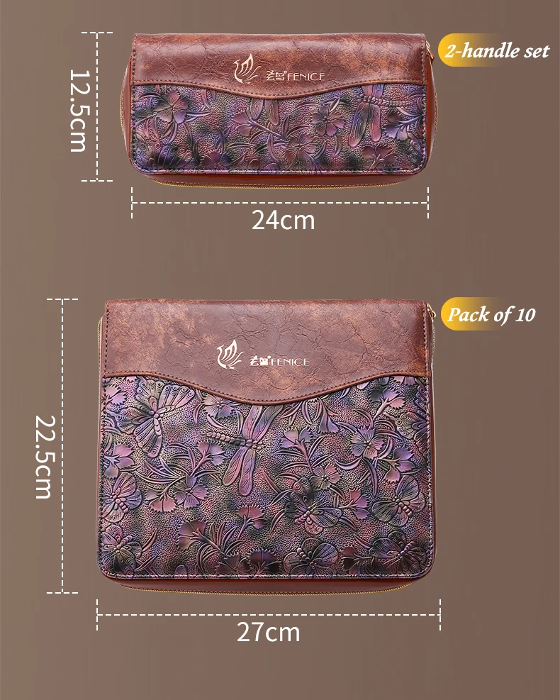 Fenice Fashionable 2/5/6/10 Pet Grooming and Hairdressing Scissors Universal Bag Portable and Durable Tool Leather Storage