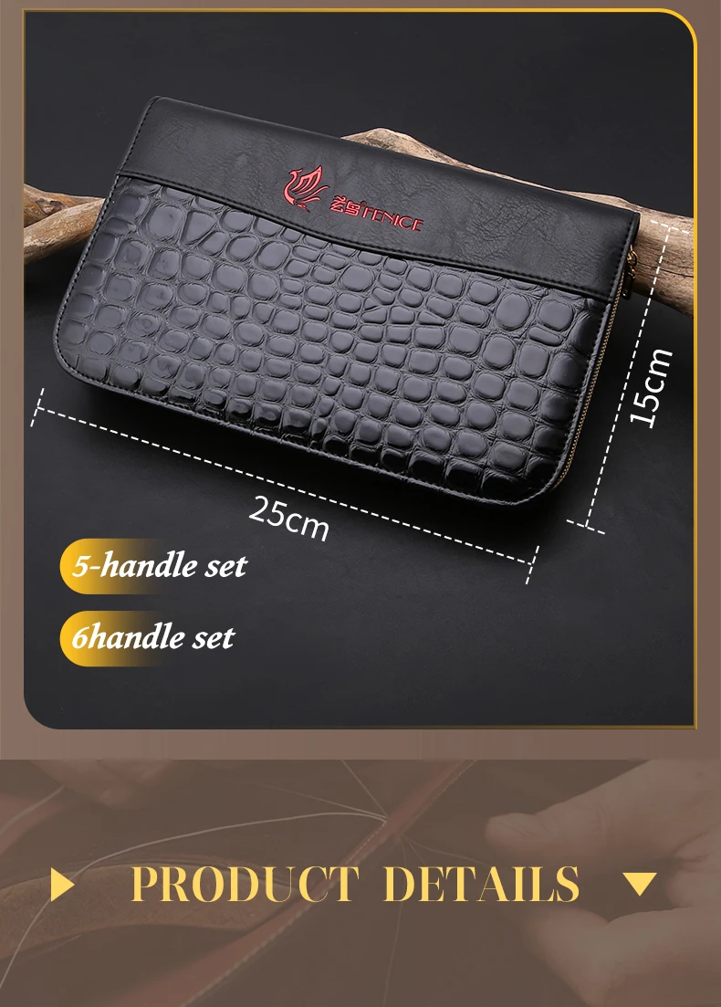 Fenice Fashionable 2/5/6/10 Pet Grooming and Hairdressing Scissors Universal Bag Portable and Durable Tool Leather Storage