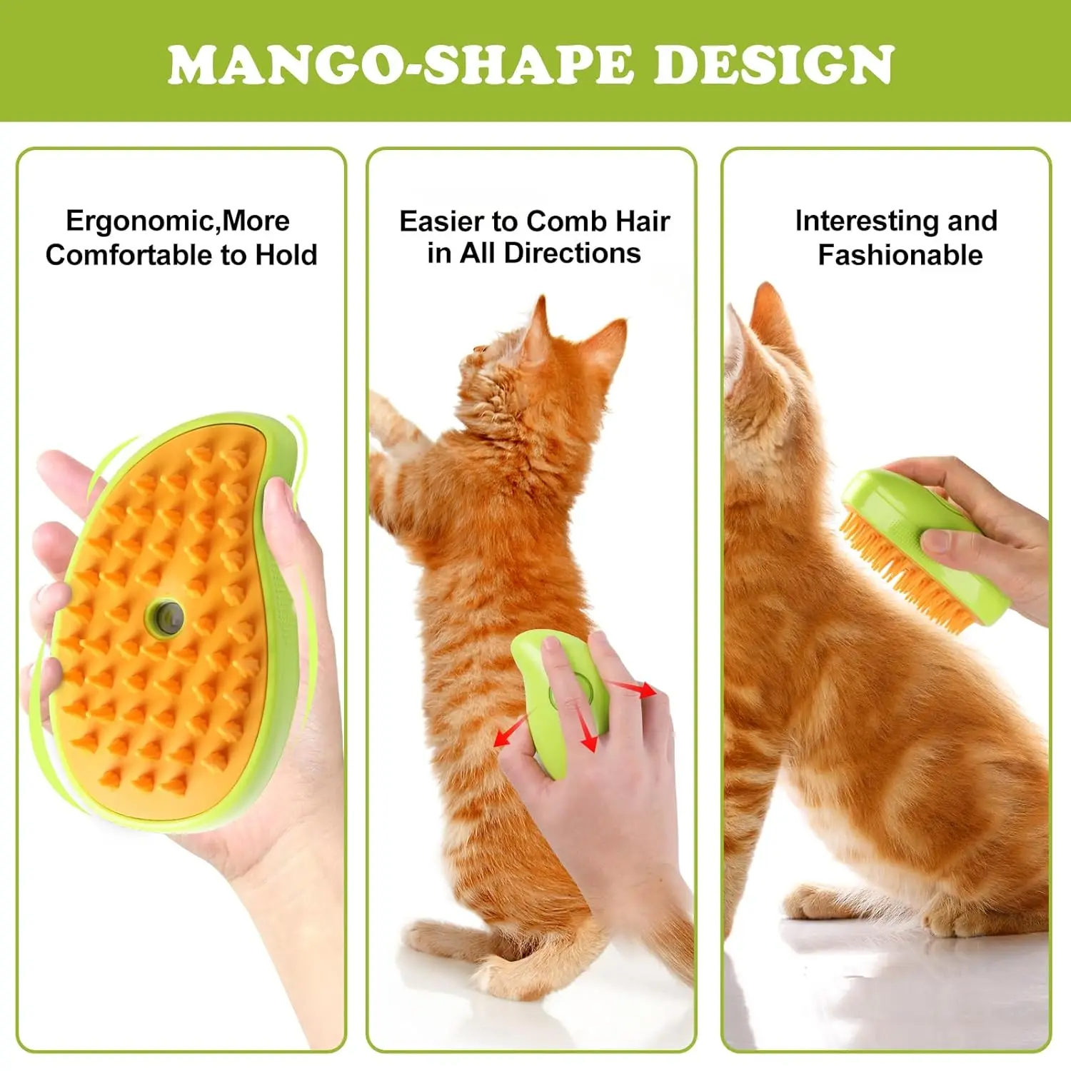 Cat Steam Brush Steamy Dog Massage Comb 3 in 1 Electric Spray Pet Grooming Comb Soft Silicone Removing Tangled and Loose Hair