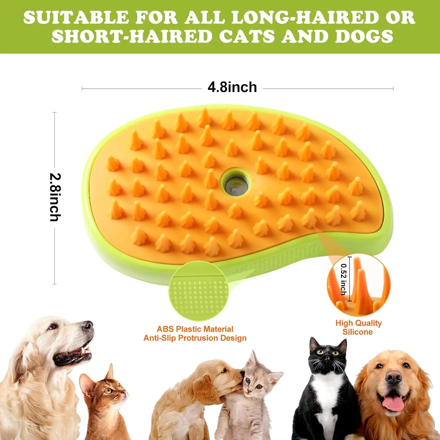 Cat Steam Brush Steamy Dog Massage Comb 3 in 1 Electric Spray Pet Grooming Comb Soft Silicone Removing Tangled and Loose Hair