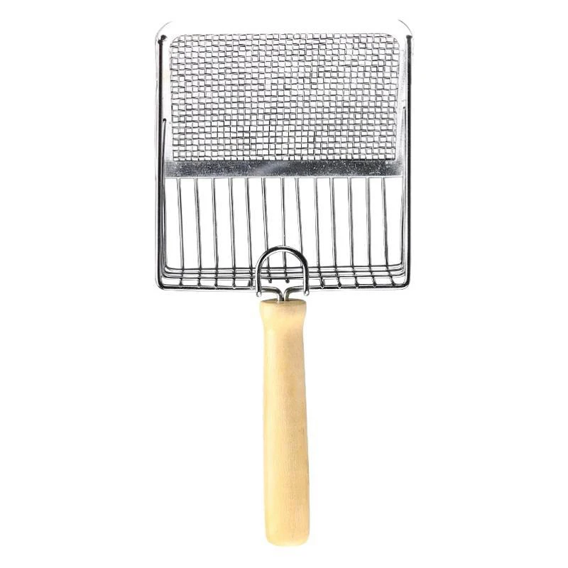 Stainless Steel Cat Litter Shovel Wooden Handle Shovel Easy To Clean Good-Looking Reduce Dust Suitable For Small Dog Toilets