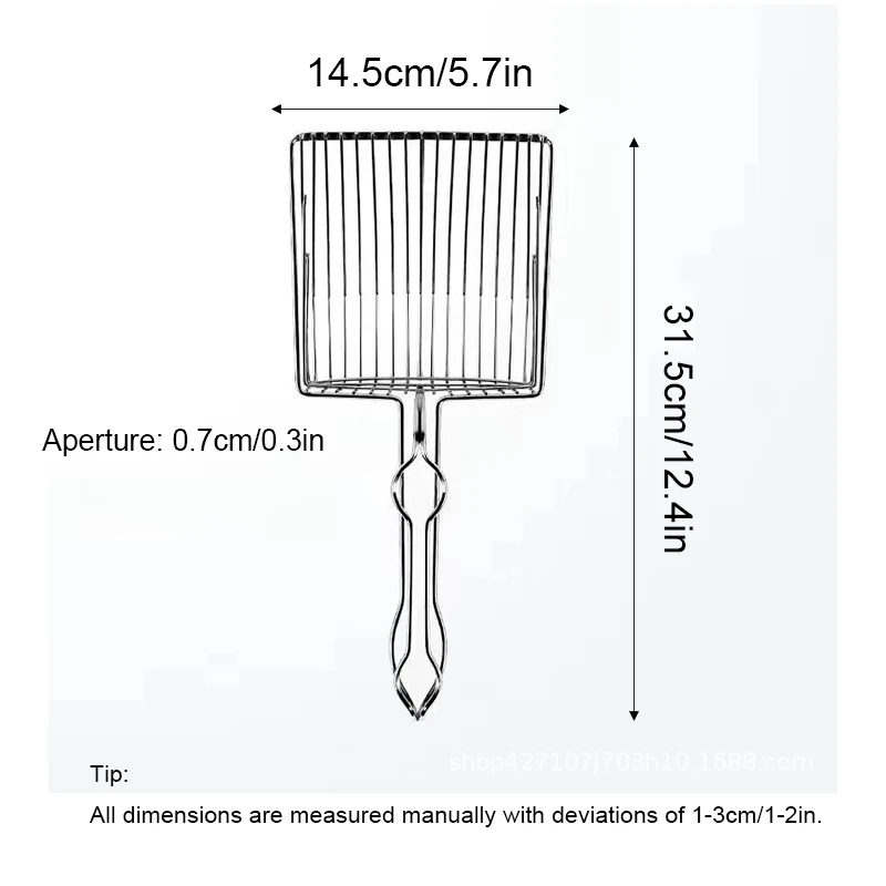 Stainless Steel Cat Litter Shovel Wooden Handle Shovel Easy To Clean Good-Looking Reduce Dust Suitable For Small Dog Toilets