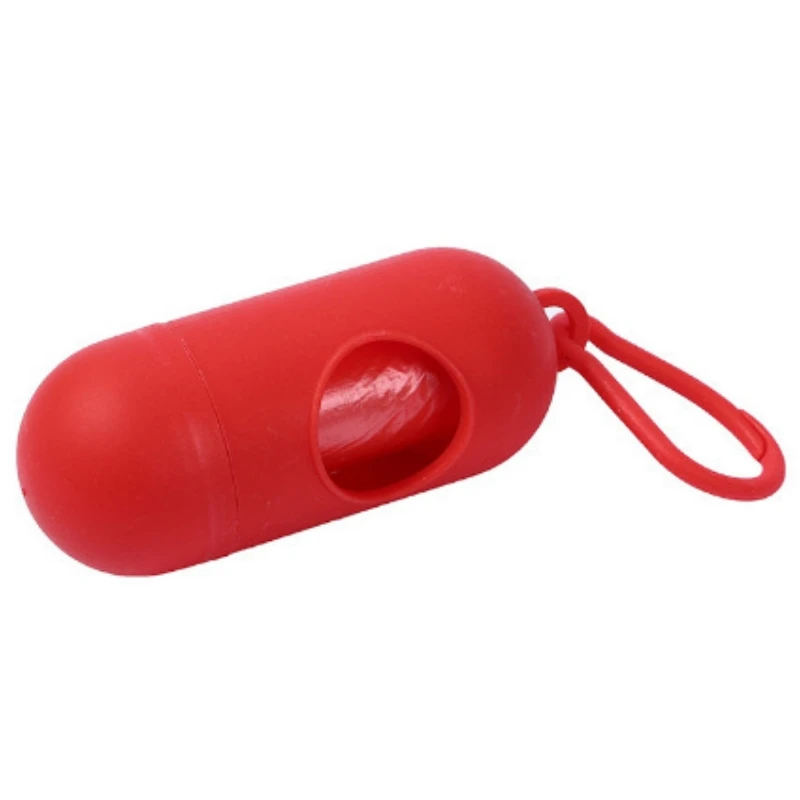 Dog Poop Bag Holder Portable Pet Waste Bag Dispenser Capsule Shape Dog Garbage Holder Dispensers Cleaning Supplies