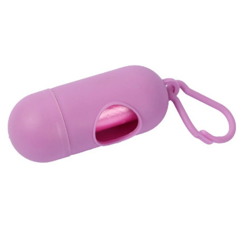 Dog Poop Bag Holder Portable Pet Waste Bag Dispenser Capsule Shape Dog Garbage Holder Dispensers Cleaning Supplies
