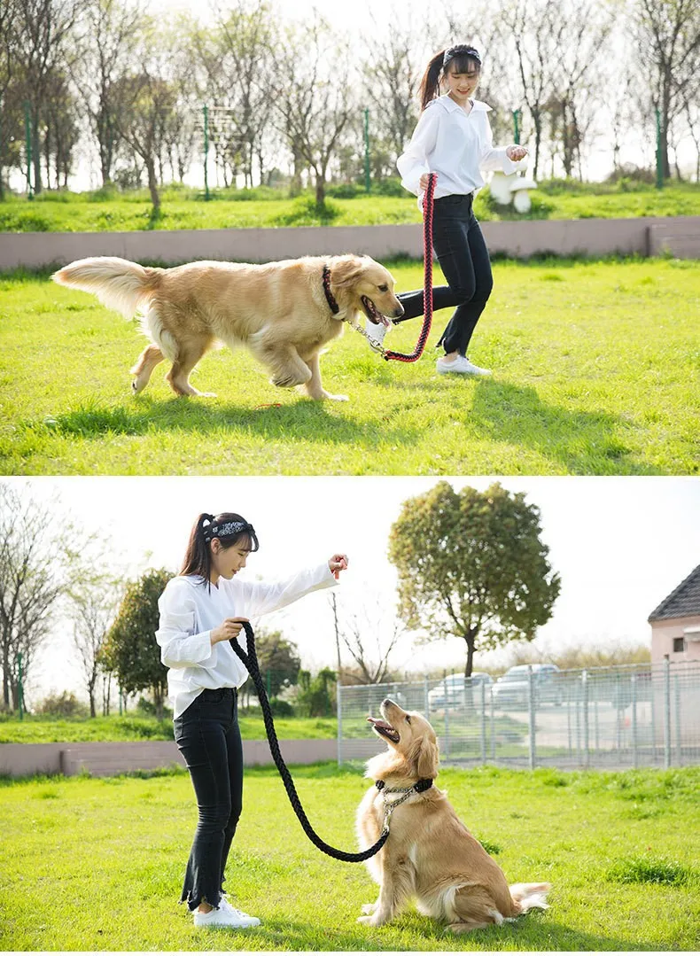 Comfort-Strong 5-Foot Braided Dog Leash: Ideal for Effective Training & Enjoyable Walks. Durability Meets Comfort
