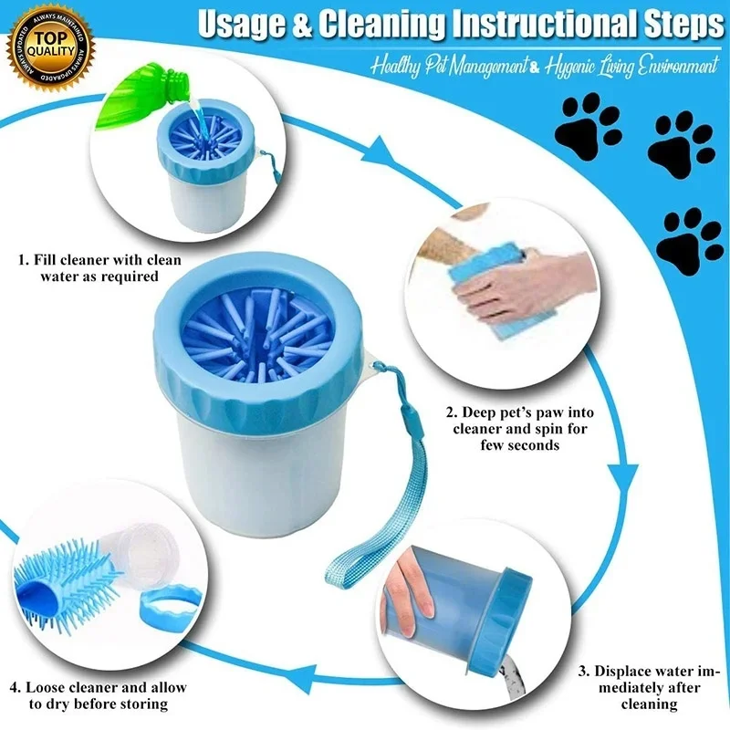 Pet Foot Washing Cup Dog Bath Pet Beauty Cleaning Wipe Free Automatic Foot Portable Cat Dirty Paw Cleaning Wash Brush Cup