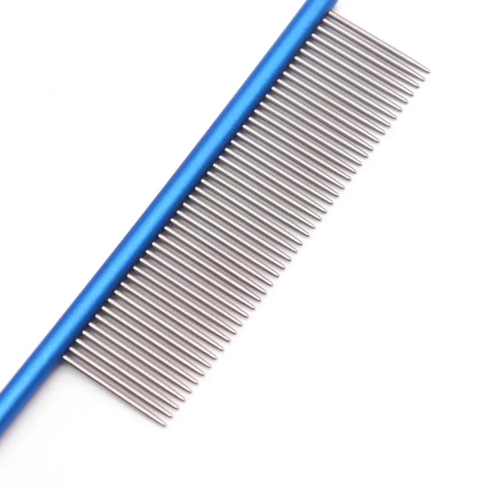 Stainless Steel Pet Flea Comb Non-rust Dense Tooth Dog Grooming Comb Colorful Pet Hair Comb for Dogs Puppy Cats