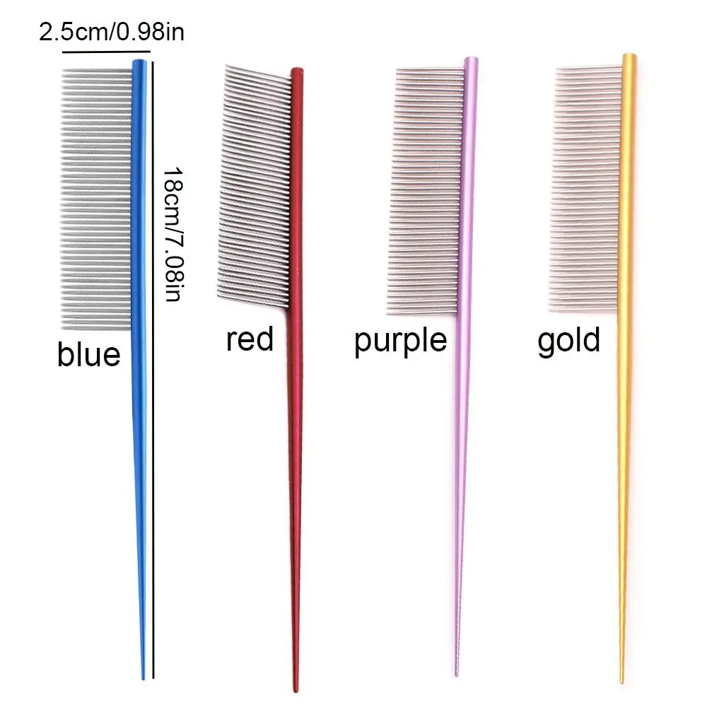 Stainless Steel Pet Flea Comb Non-rust Dense Tooth Dog Grooming Comb Colorful Pet Hair Comb for Dogs Puppy Cats