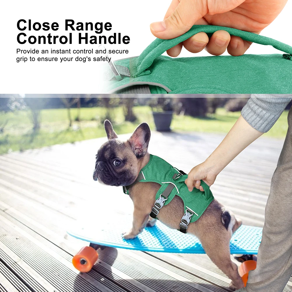 Nylon Pet Dog Harness Reflective Dog Harnesses Durable Vest With Handle Adjustable for Small Medium Large Dogs Bulldog Walking