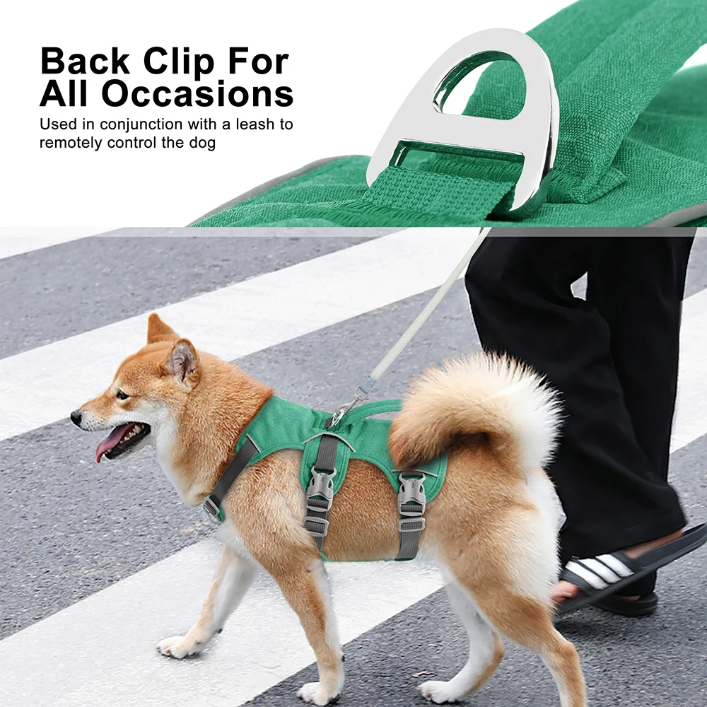 Nylon Pet Dog Harness Reflective Dog Harnesses Durable Vest With Handle Adjustable for Small Medium Large Dogs Bulldog Walking