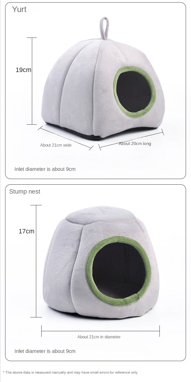 Hamster House Guinea Pig Cage Hamster Cotton House Small Animal Nest Winter Warm Pet Bed For Rodent/Guinea Pig/Rat/Hedgehog