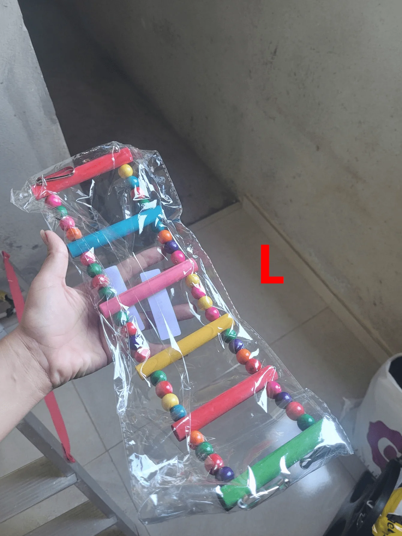 Colorful Wooden Bird Ladder & Swing - Perfect Habitat For Small Parrots