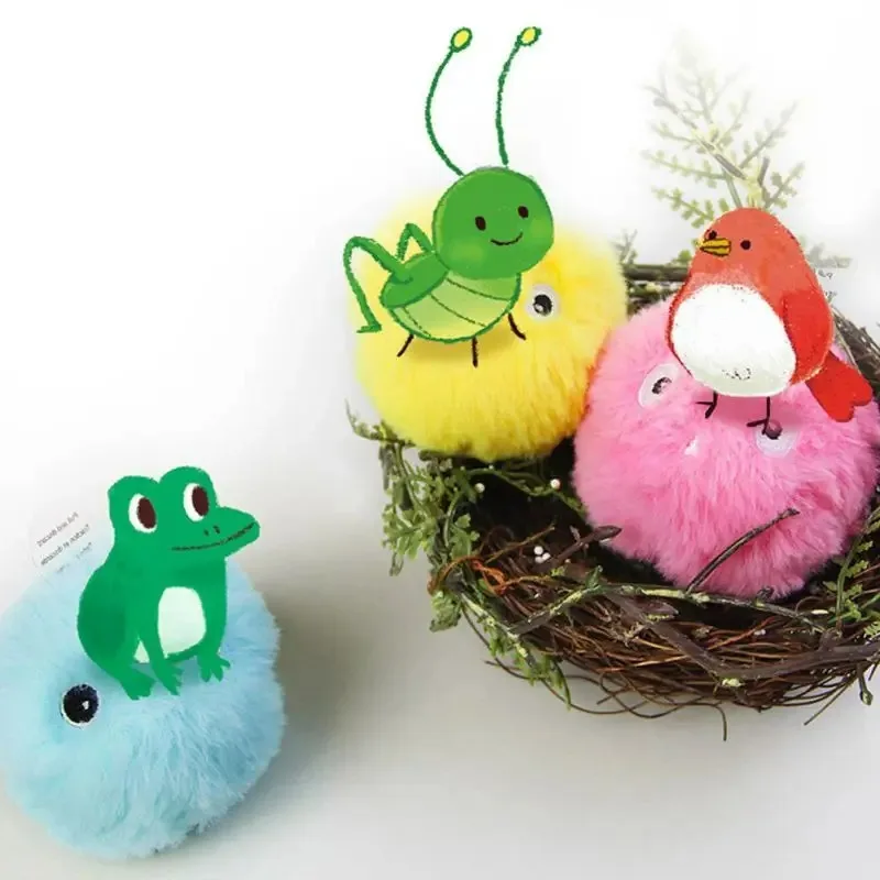 Cat Toys Balls Sound Frogs Birds Chirping Crickets EVA Balls Rolling Cat Plush Soft Self-Heeling Teaser Toys Pet Accessories