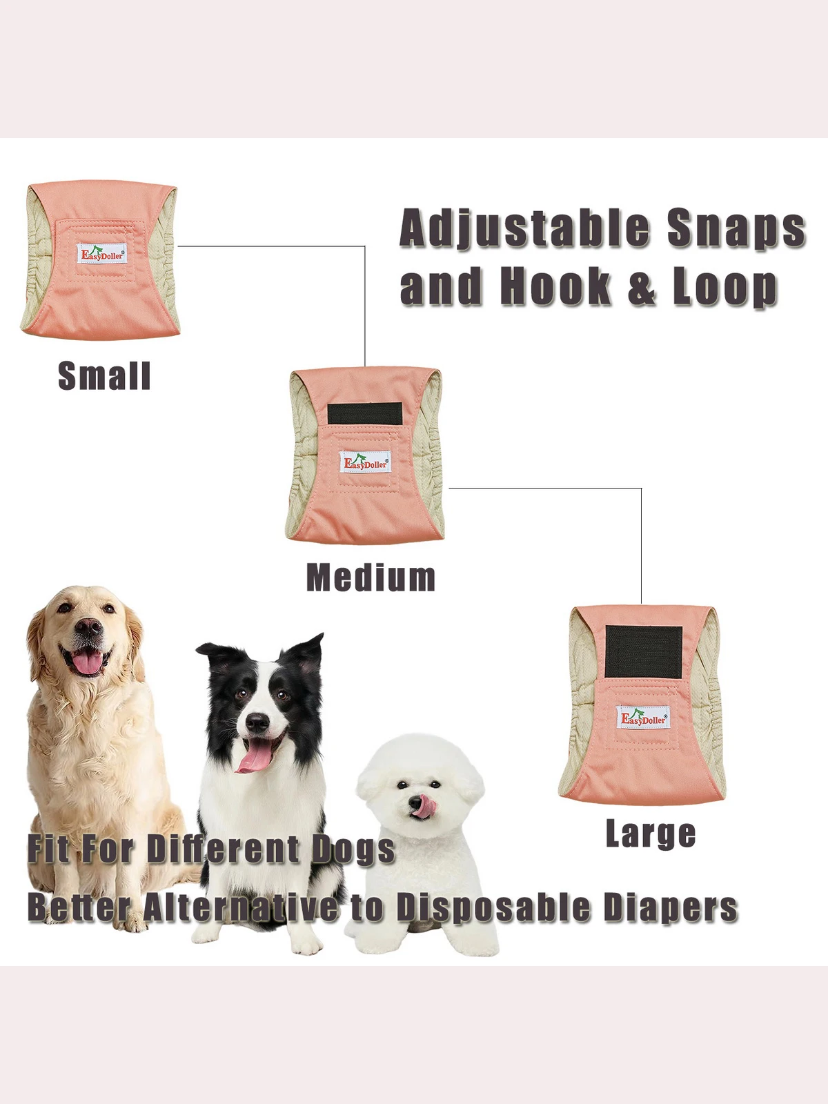 1PC Washable Male Dog Diaper Reusable Pet Sanitary Panties Nappy Belly Band Wrap Diapers Absorbent Leak Proof Pee Pant for Dogs