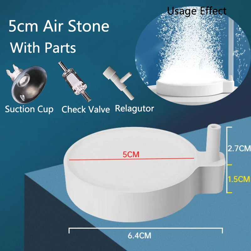 1Pcs 35/50/80mm Fish Tank Aquarium Air Stone Oxygen Aerator Increasing Air Bubble Pond Pump Hydroponic Oxygen Accessories Great