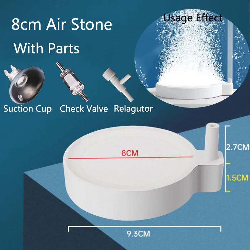 1Pcs 35/50/80mm Fish Tank Aquarium Air Stone Oxygen Aerator Increasing Air Bubble Pond Pump Hydroponic Oxygen Accessories Great