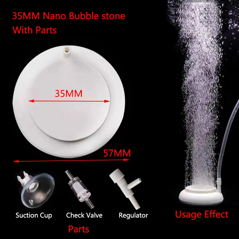 1Pcs 35/50/80mm Fish Tank Aquarium Air Stone Oxygen Aerator Increasing Air Bubble Pond Pump Hydroponic Oxygen Accessories Great