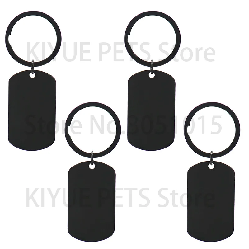 50Sets Dog Id Tags Stainless Steel Rectangle Blank Stamping Pendants Military Soldier Card Jewelry Making DIY Necklacer Key Ring