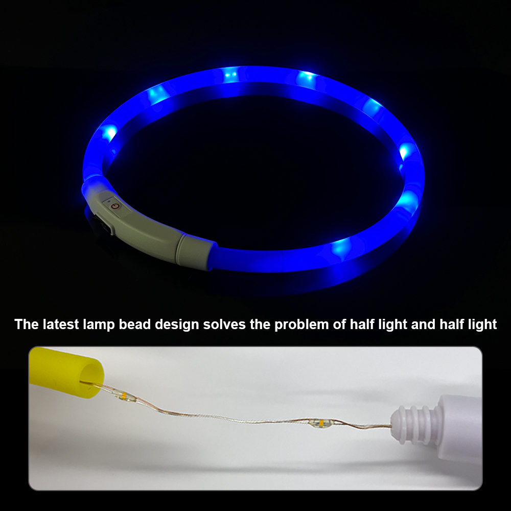 Dog Loss Prevention Led Usb Dog Collar Pet Accessories Night Safety Flashing Glow  Collar Night Luminous Charge Collar