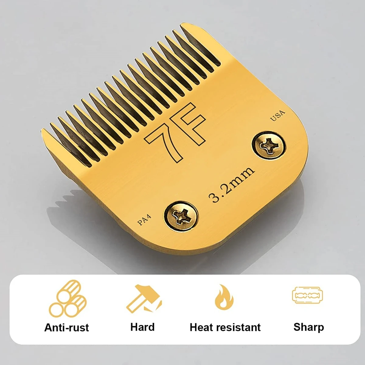 4F/5F/7F/10/15 Detachable Pet Electric Shear Stainless Steel Blade, Compatible with Andis, Oster A5, Wahl KM Series