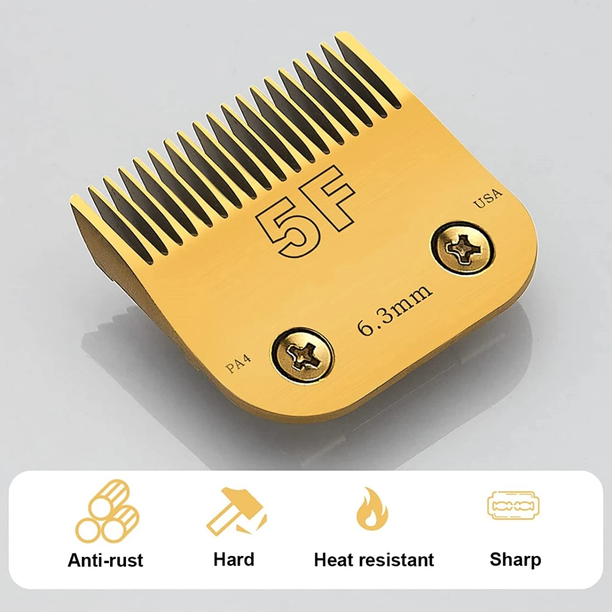 4F/5F/7F/10/15 Detachable Pet Electric Shear Stainless Steel Blade, Compatible with Andis, Oster A5, Wahl KM Series