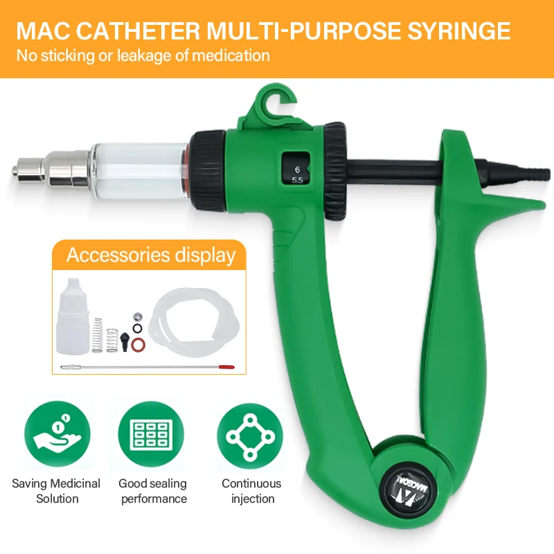 0.5-6ML Veterinary Vaccine Syringe Injector Animal Automatic Adjustable Continuous Syringe for Pigs Cattle Sheep Animals Tools