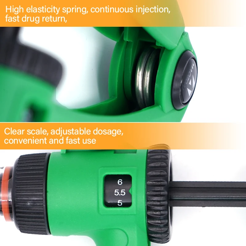 0.5-6ML Veterinary Vaccine Syringe Injector Animal Automatic Adjustable Continuous Syringe for Pigs Cattle Sheep Animals Tools