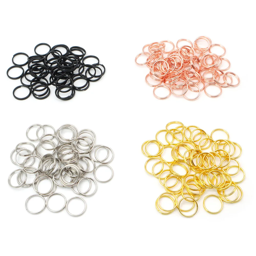 100Pcs Hot Sells Pet ID Tag 10MM 15MM Stainless Steel Keyring Colorful Metal Charm Pendant Supplies Accessories