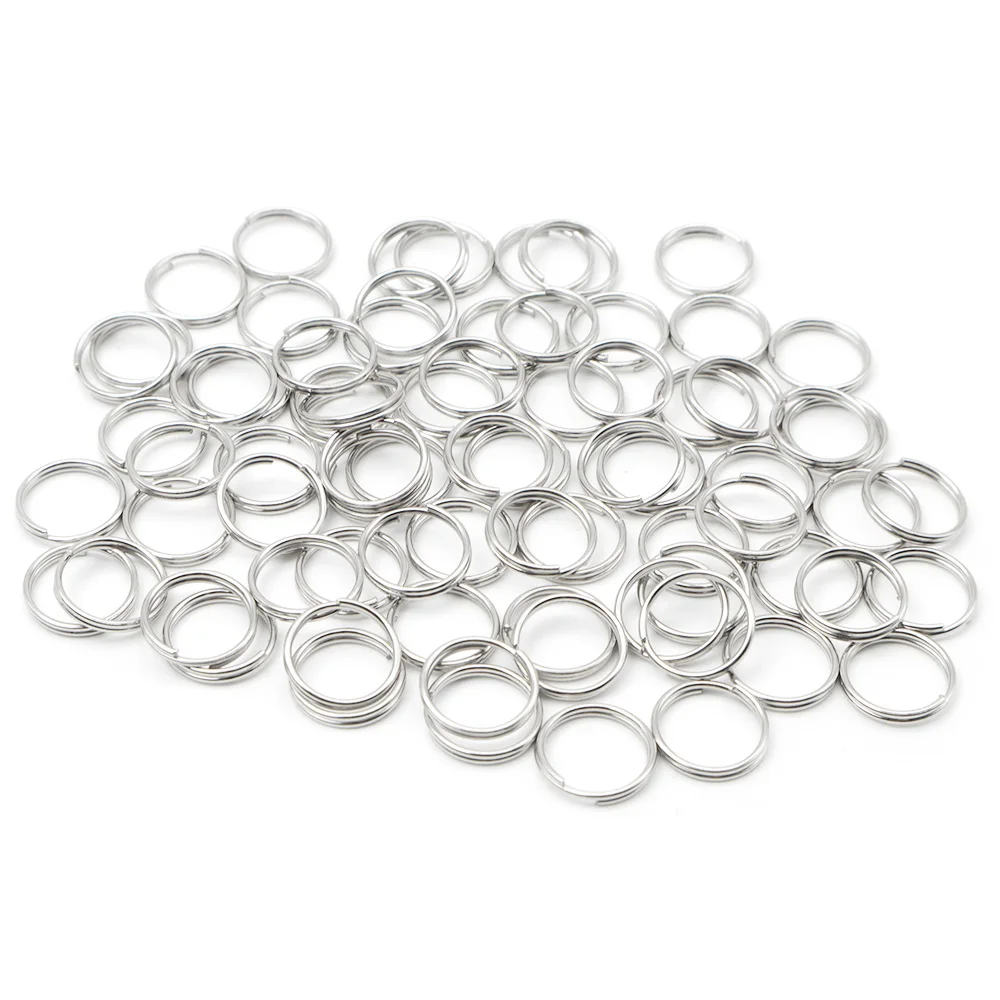 100Pcs Hot Sells Pet ID Tag 10MM 15MM Stainless Steel Keyring Colorful Metal Charm Pendant Supplies Accessories